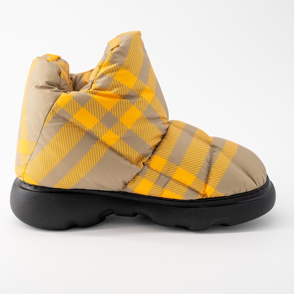 size 41eu 8us Burberry Pillow Boots Hunter Yellow Check Padded Drawstring - Picture 7 of 15